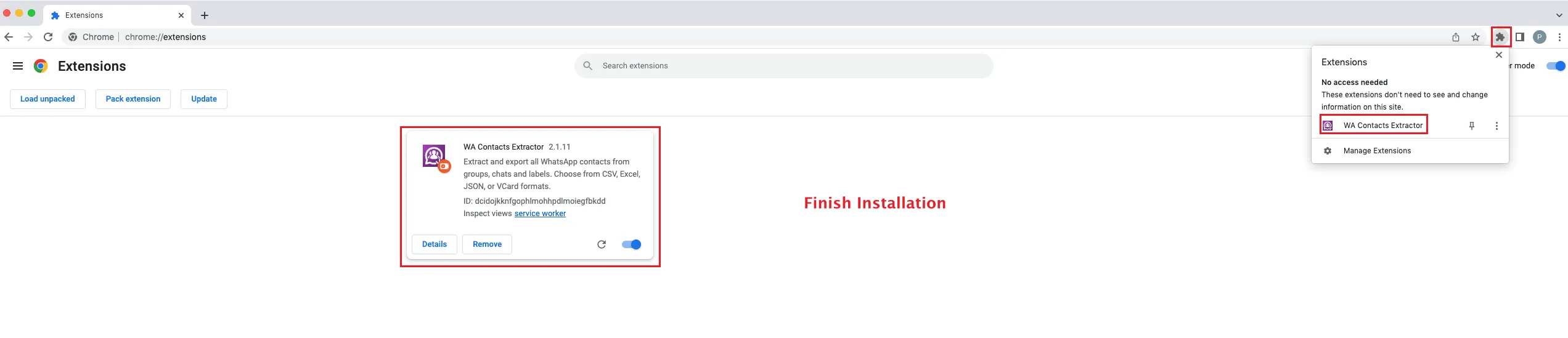 WhatsApp Contacts Extractor